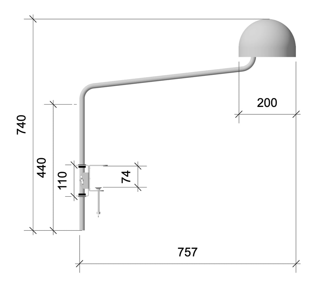Long armed Officer desk or wall blue / white